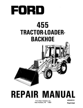 Ford 455 Tractor Loader Backhoe Service Repair Manual Instant Download