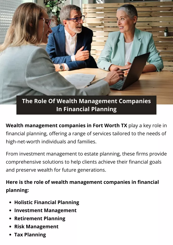 the role of wealth management companies