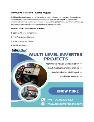 Innovative Multi level Inverter Projects