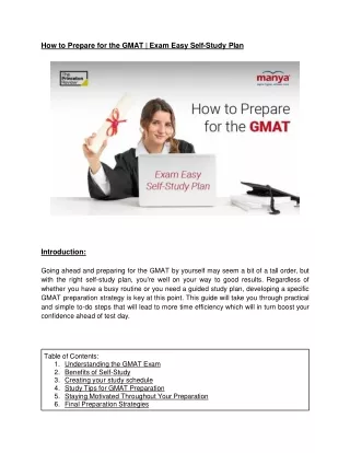 How to Prepare for the GMAT | Exam Easy Self-Study Plan