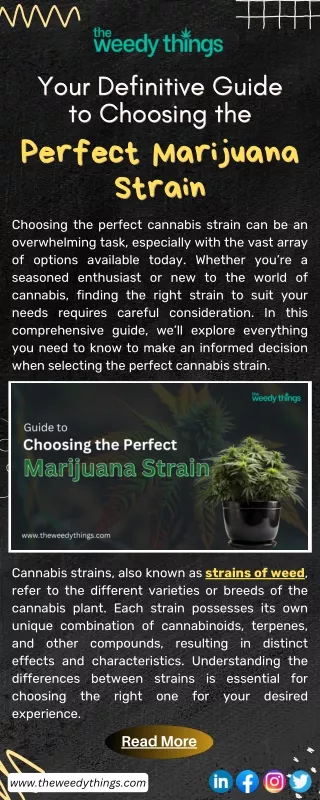Your Definitive Guide to Choosing the Perfect Marijuana Strain