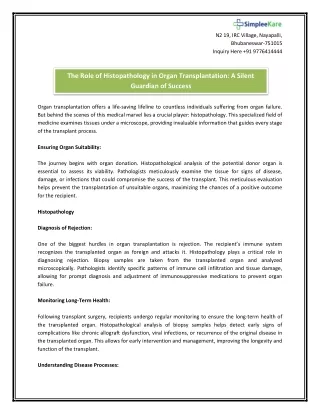 The Role of Histopathology in Organ Transplantation_ A Silent Guardian of Success