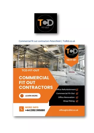 Commercial fit out contractors Petersfield | Tcdltd.co.uk