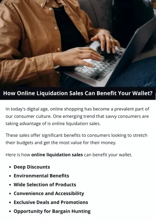 How Online Liquidation Sales Can Benefit Your Wallet?