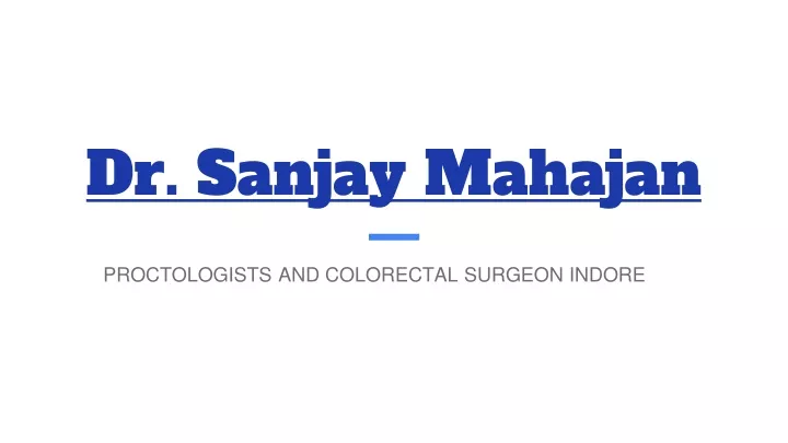 dr sanjay mahajan