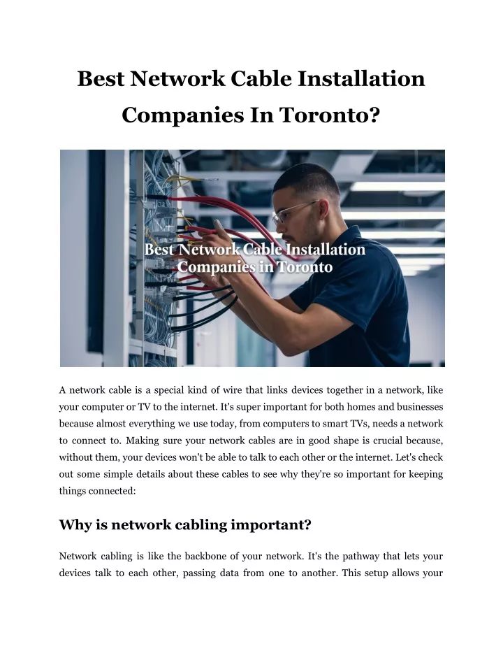 best network cable installation