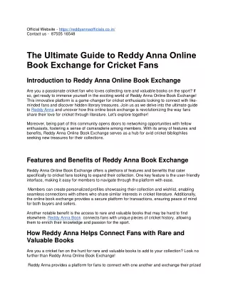 Reddy Anna Online Book ID: The Future of Sports Betting in India