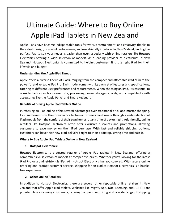 ultimate guide where to buy online apple ipad