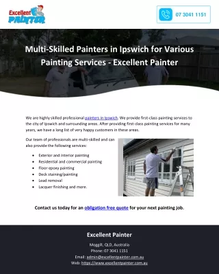 Multi-Skilled Painters in Ipswich for Various Painting Services - Excellent Pain