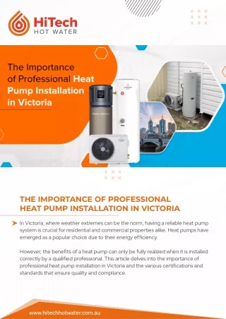 The Importance Of Professional Heat Pump Installation In Victoria