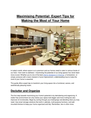 Maximising Potential - Expert Tips for Making the Most of Your Home