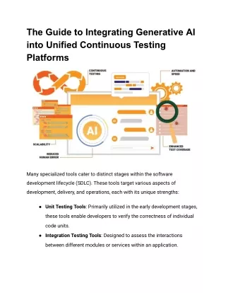 The Guide to Integrating Generative AI into Unified Continuous Testing Platforms