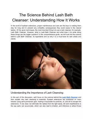 The Science Behind Lash Bath Cleanser_ Understanding How It Works