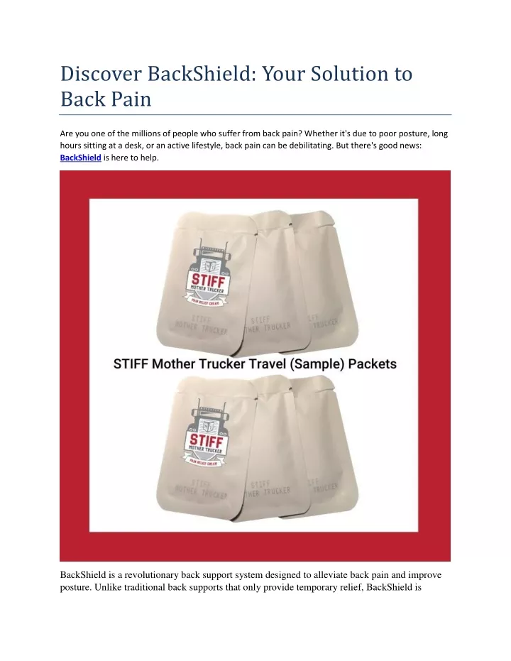 discover backshield your solution to back pain