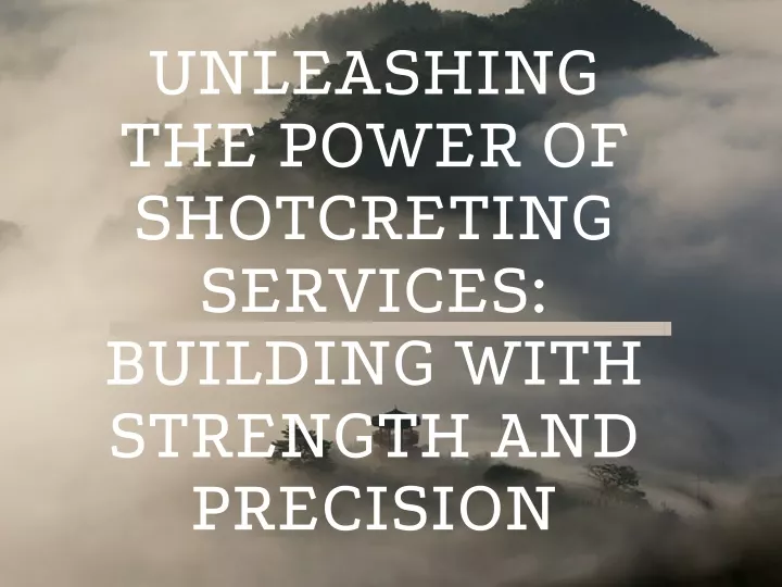 unleashing the power of shotcreting services