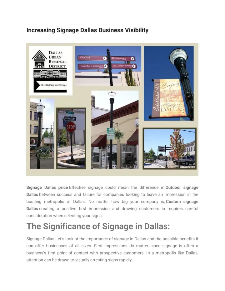 increasing signage dallas business visibility