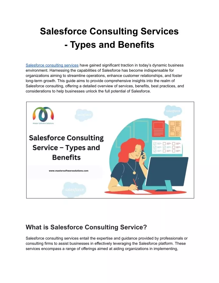 salesforce consulting services types and benefits