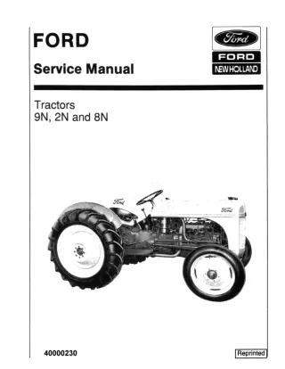 Ford New Holland 9N Tractor Service Repair Manual Instant Download