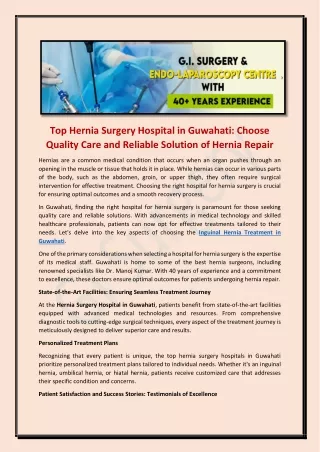 Top Hernia Surgeons in Guwahati