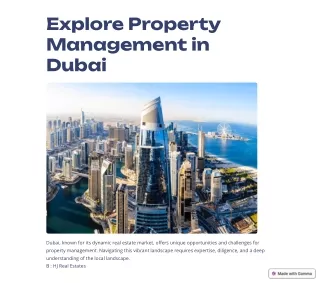 Explore Property Management Services in Dubai