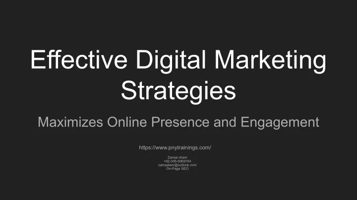effective digital marketing strategies