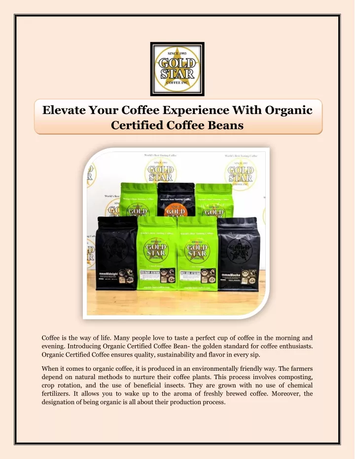 elevate your coffee experience with organic