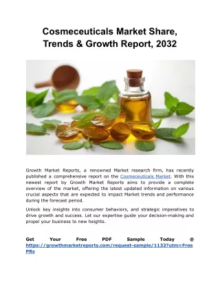 Cosmeceuticals Market Share, Trends & Growth Report, 2032
