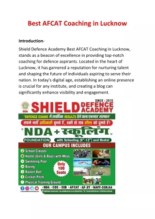 Best AFCAT Coaching in Lucknow