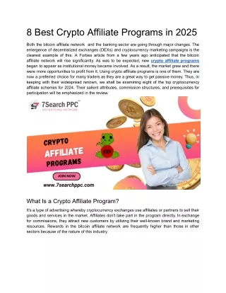 8 Best Crypto Affiliate Programs in 2025
