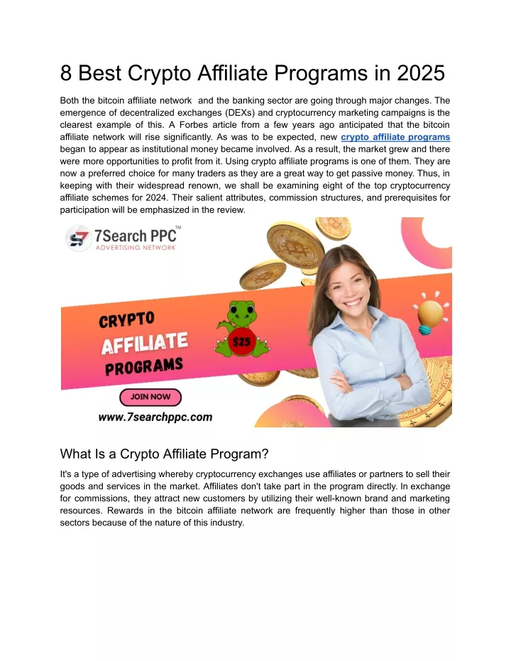 8 best crypto affiliate programs in 2025