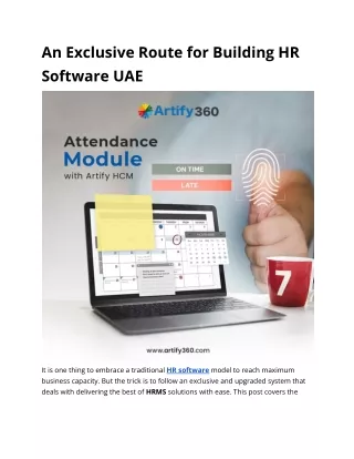 An Exclusive Route for Building HR Software UAE