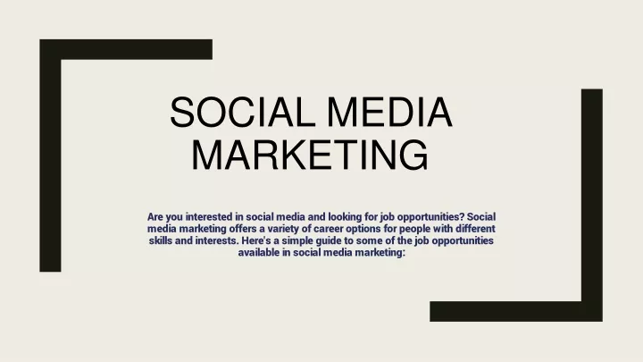 social media marketing