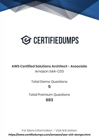 Unlock Cloud Architect Expertise of SAA-C03 with Certifiedumps : Excel in AWS So