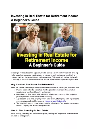 Investing in Real Estate for Retirement Income_ A Beginner's Guide