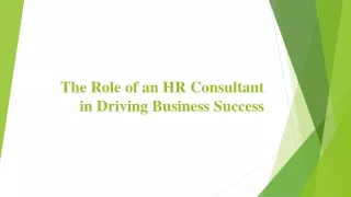 the role of an hr consultant in driving business success