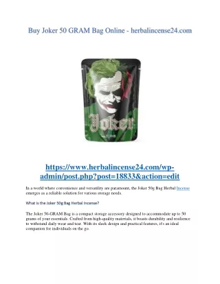 Buy Joker 50 GRAM Bag Online - herbalincense24.com