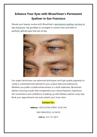 Enhance Your Eyes with iBrowVixen's Permanent Eyeliner in San Francisco