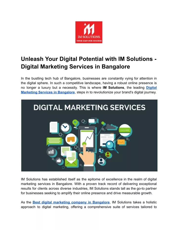 unleash your digital potential with im solutions