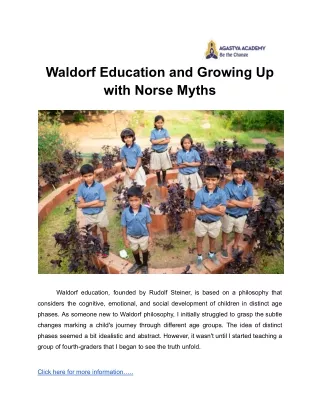 Waldorf Education and Growing Up with Norse Myths