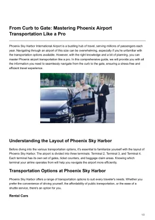 From Curb to Gate Mastering Phoenix Airport Transportation Like a Pro