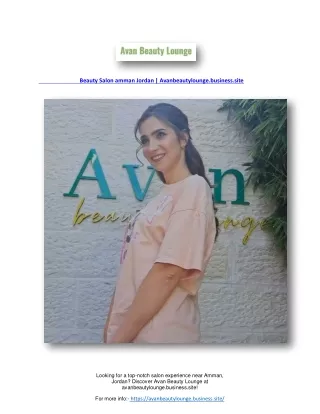Beauty Salon amman Jordan | Avanbeautylounge.business.site