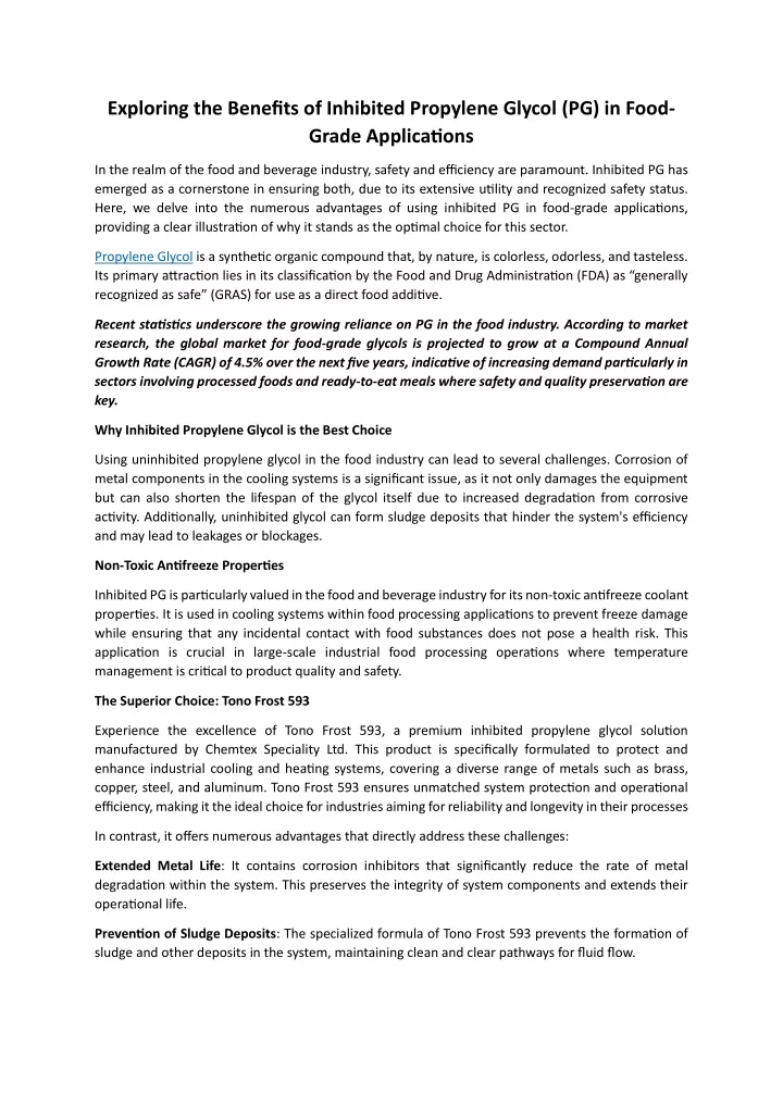 exploring the benefits of inhibited propylene