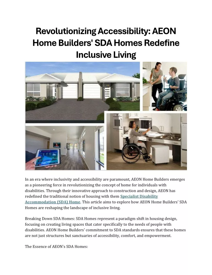 revolutionizing accessibility aeon home builders