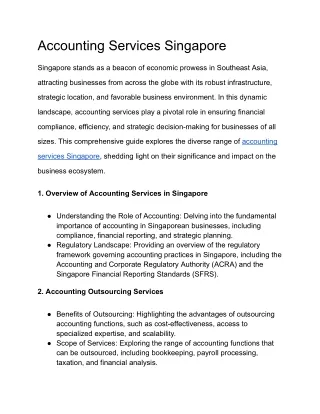 Accounting Services Singapore