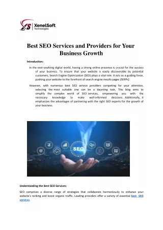 Best SEO Services and Providers for Your Business Growth