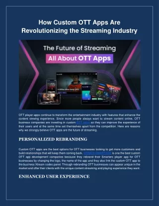 How Custom OTT Apps are Revolutionizing the Streaming Industry