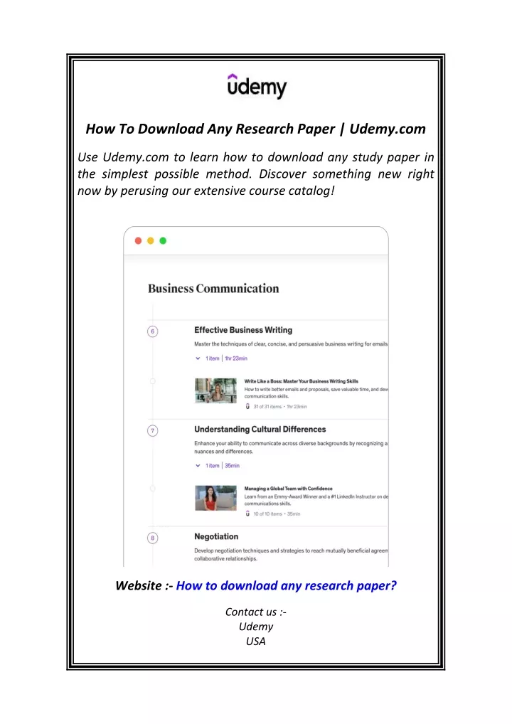 how to download any research paper udemy com