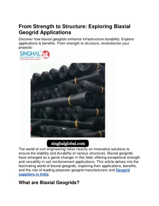 From Strength to Structure- Exploring Biaxial Geogrid Applications