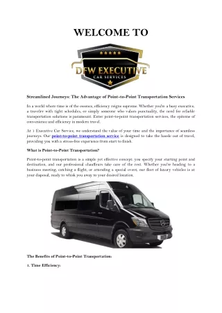 Point to Point Transportation Service