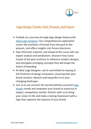 Evolution of Logo Design Trends: Past, Present and Future